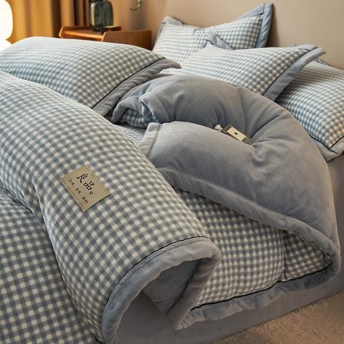 冬季加厚加绒牛奶绒被套被罩