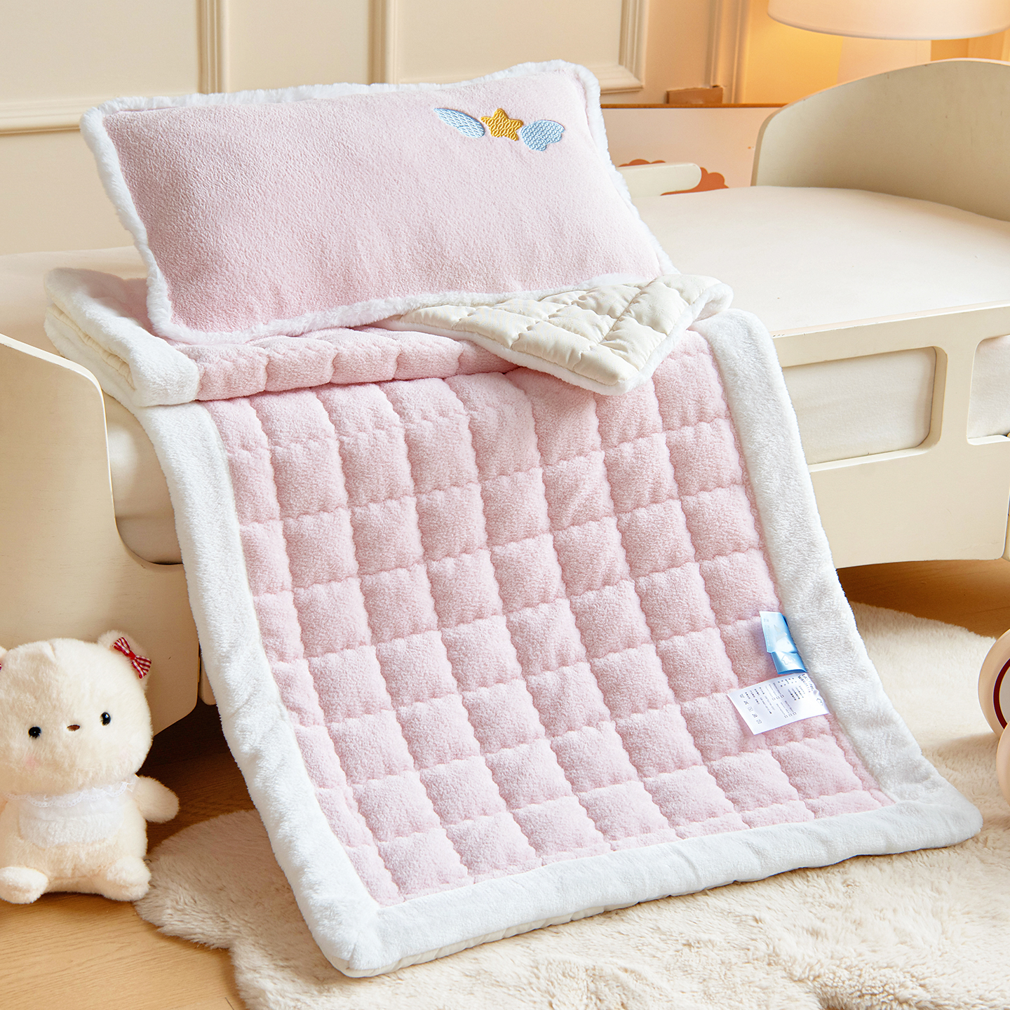 冬季加厚加绒婴儿牛奶绒床垫幼儿园儿童褥子软垫垫褥单人垫被褥子