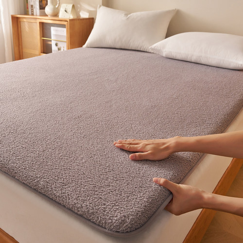 冬季加厚保暖羊羔绒床垫软垫