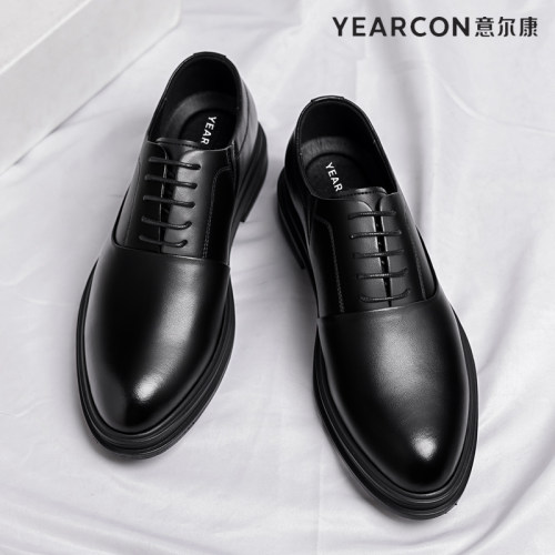 意尔康皮鞋男2025春秋季新款男士正装商务真皮百搭英伦结婚新郎鞋