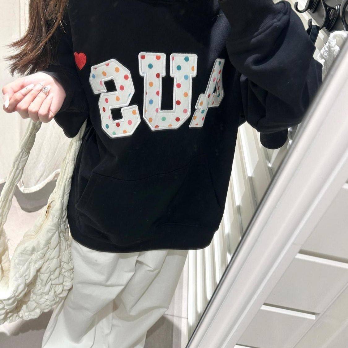 美式秋冬季彩色爱心秋冬波点贴布卫衣连帽刺绣慵懒宽松版上衣情侣,女装/女士精品,卫衣/绒衫,淘宝优惠券,粉丝福利购,淘宝优惠卷