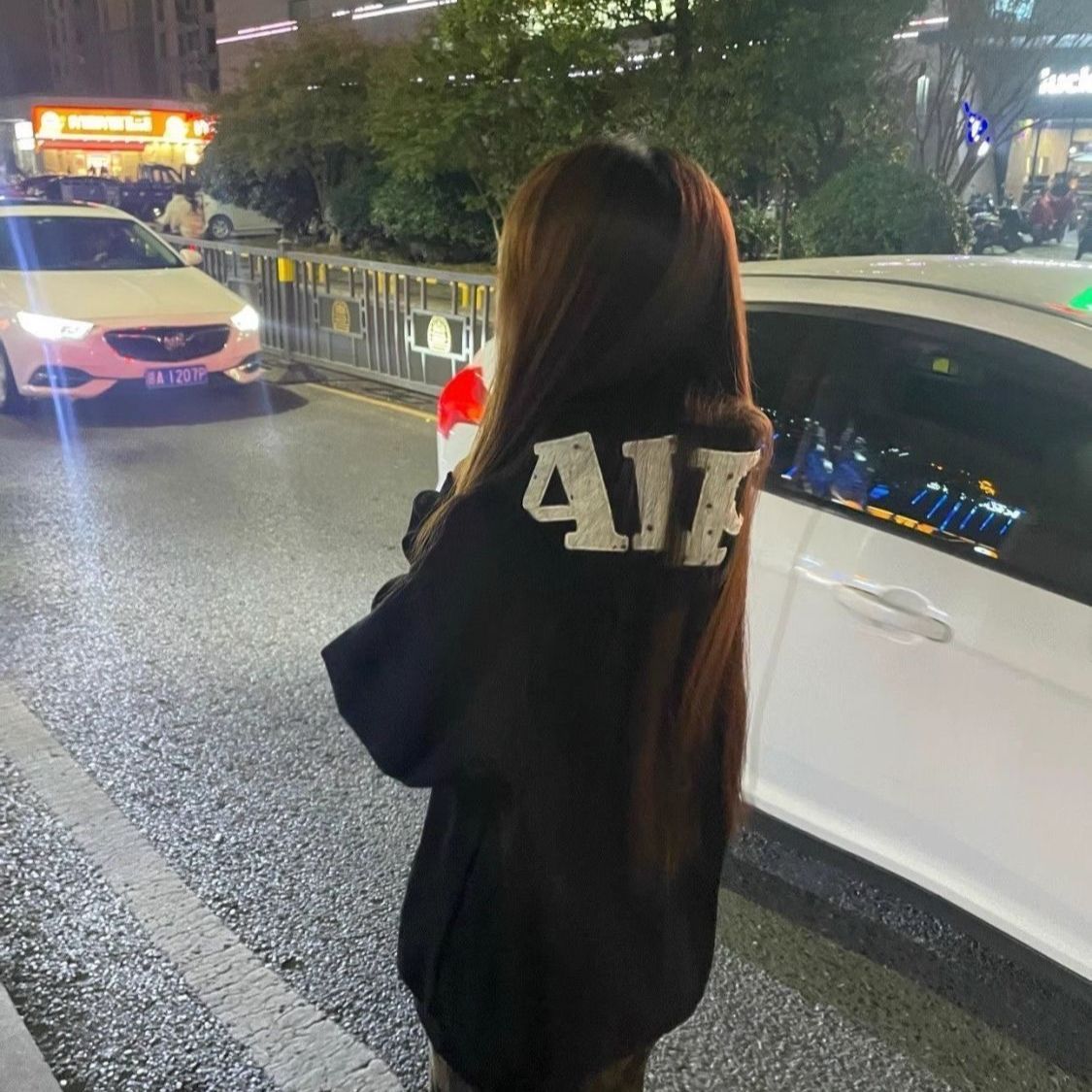 美式高街刺绣字母帽衫卫衣男女秋冬新款宽松学院风情侣加绒上衣服