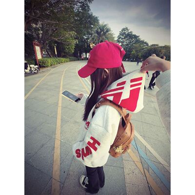 美式复古撞色刺绣宽松连帽卫衣男女款学院风重磅百搭ins韩版帽衫