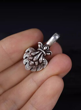 银饰藏传手工摩尼宝卡子大尺寸侧挂计数金刚菩提串藏式文玩配饰件