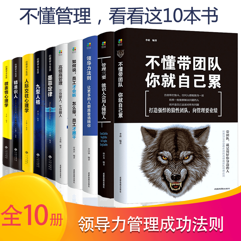 正版10册管理方面的书籍 领导力 识人用人管人不懂带团队你自己累成功法则执行力公司经营 企业管理类行政管理学