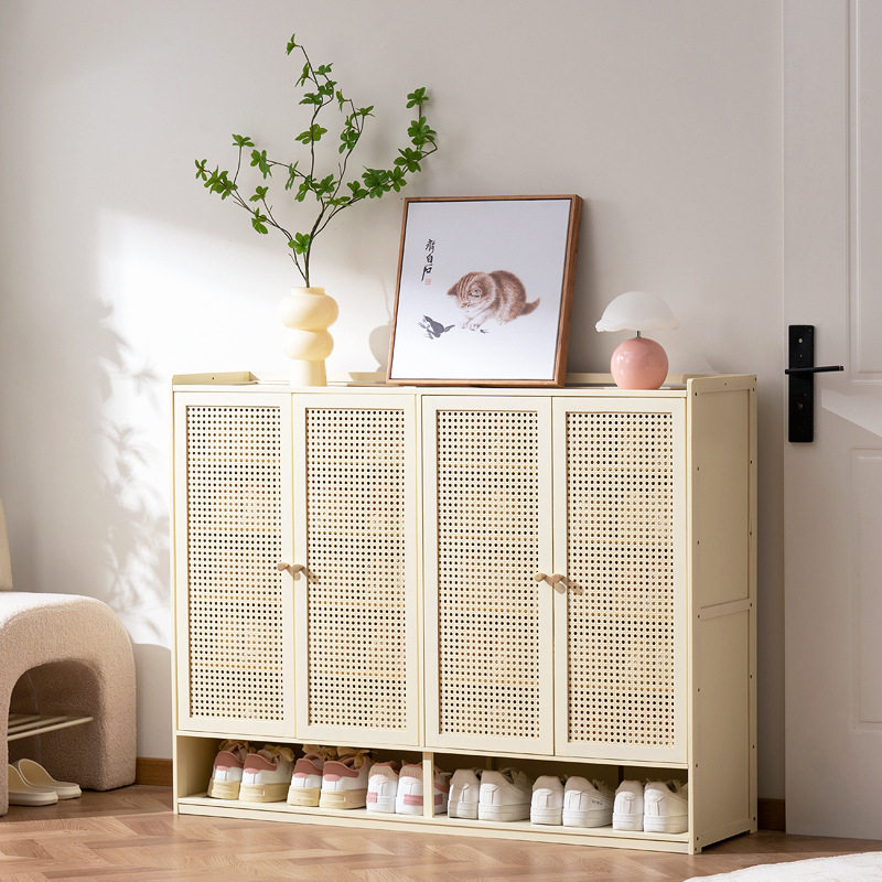 ins风鞋柜家用门口实木质玄关储物客厅简约组装入户多功能收纳柜