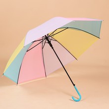 彩虹伞儿童糖果色磨砂透明雨伞日系网红仙气伞晴雨两用长柄伞定制