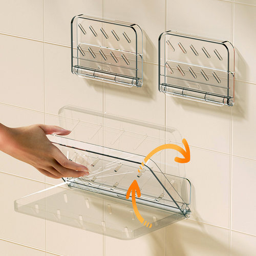 电视机顶盒置物架可折叠墙上收纳挂式客厅墙壁免打孔隐藏式置物架