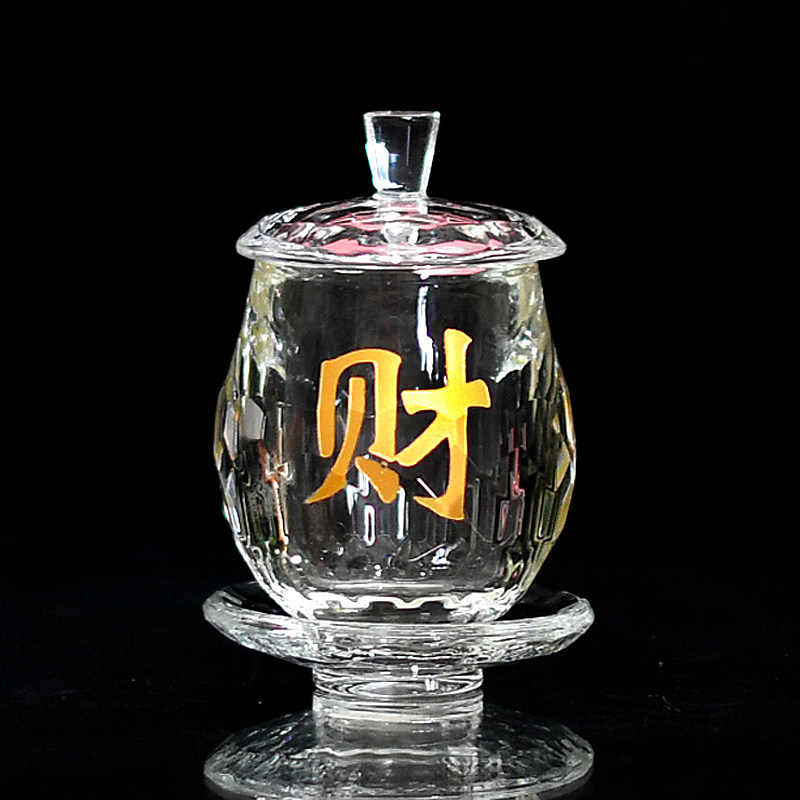 水晶供水净水杯复古家用佛堂