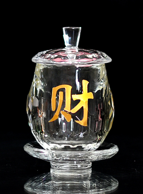 水晶供水净水杯复古家用佛堂