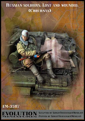 树脂模型 1/35俄罗斯兵人受伤兵人GK白模F240