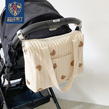 ins风多功能婴儿车挂包收纳袋可背可跨母婴包外出大容量推车置物