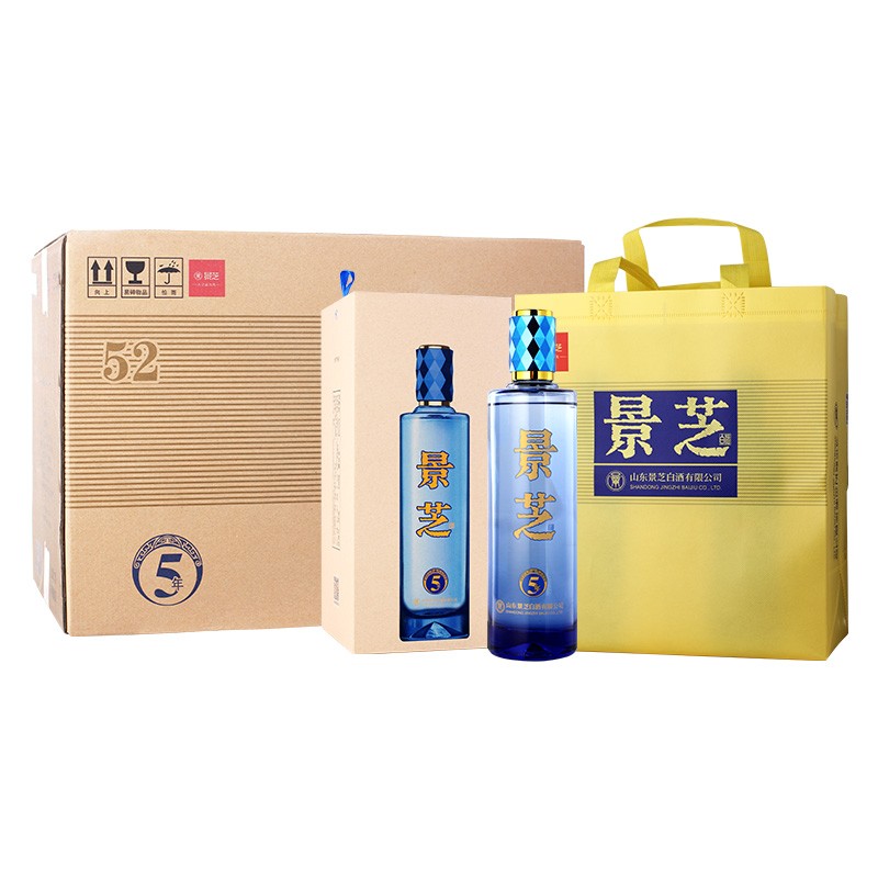 【爆款热销】52度480ml景芝5年 浓香型白酒高端收藏整箱6瓶装