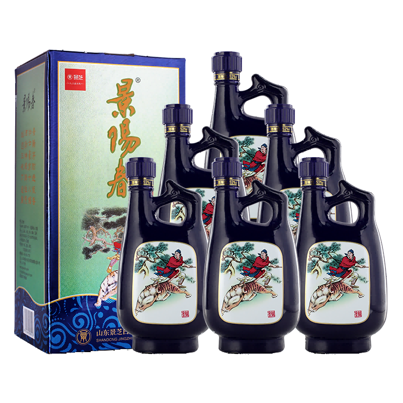 景芝 52度景阳春如意山东高度浓香型白酒 500mL*6瓶整箱纯粮酒 酒类 白酒/调香白酒 原图主图