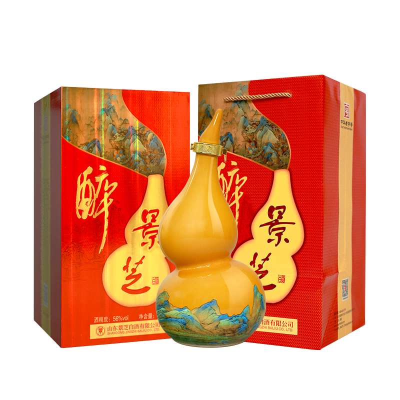 景芝 醉景芝千里江山图大葫芦56度1000ml*4整箱装白酒高度酒 酒类 白酒/调香白酒 原图主图