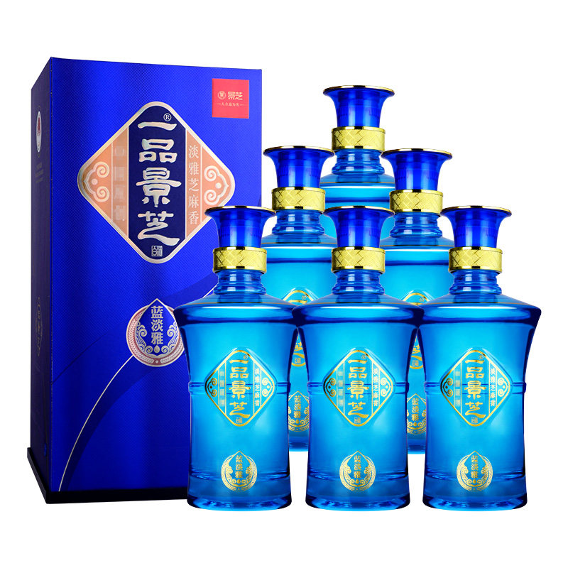 景芝 一品景芝 蓝淡雅 芝麻香型白酒52度 500ml*6瓶整箱高端送礼