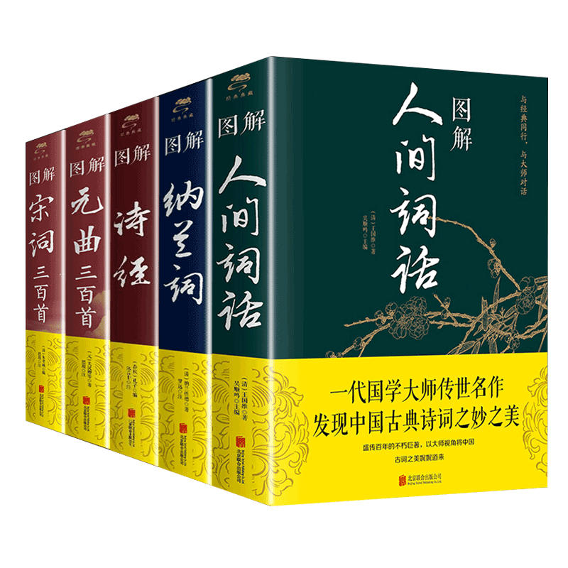 全5册 图解人间词话+纳兰词+唐诗宋词元曲三百首 全集全解原文原著完整版全图解中国古典诗词鉴赏中华古诗文详注译注图解古诗词书