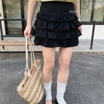SARA-26年夏上新韩系百搭双层蛋糕半身裙2693