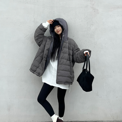 LILY-冬上新连帽宽松百搭时尚保暖羽绒服外套80829