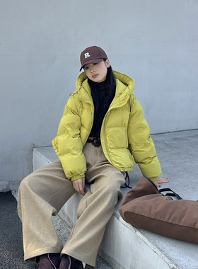 LILY-冬上新韩系连帽宽松百搭保暖羽绒服外套71095