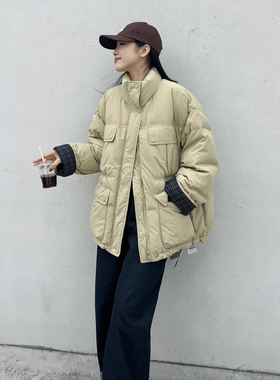 LILY-冬上新立领宽松百搭时尚保暖羽绒服外套80821