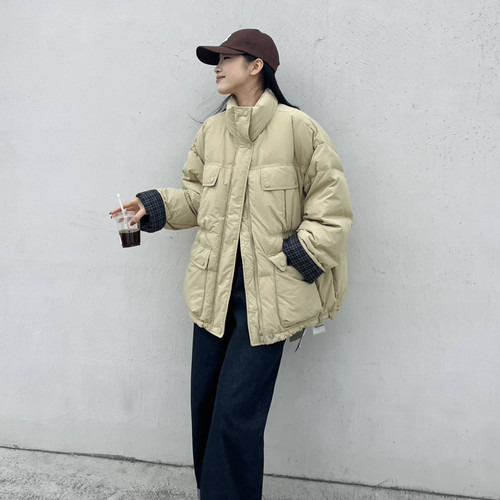 LILY-冬上新立领宽松百搭时尚保暖羽绒服外套80821