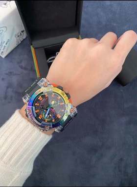 Casio卡西欧手表G-SHCOK彩虹蛙人潜水蓝牙太阳能表GWF-A1000BR-1A