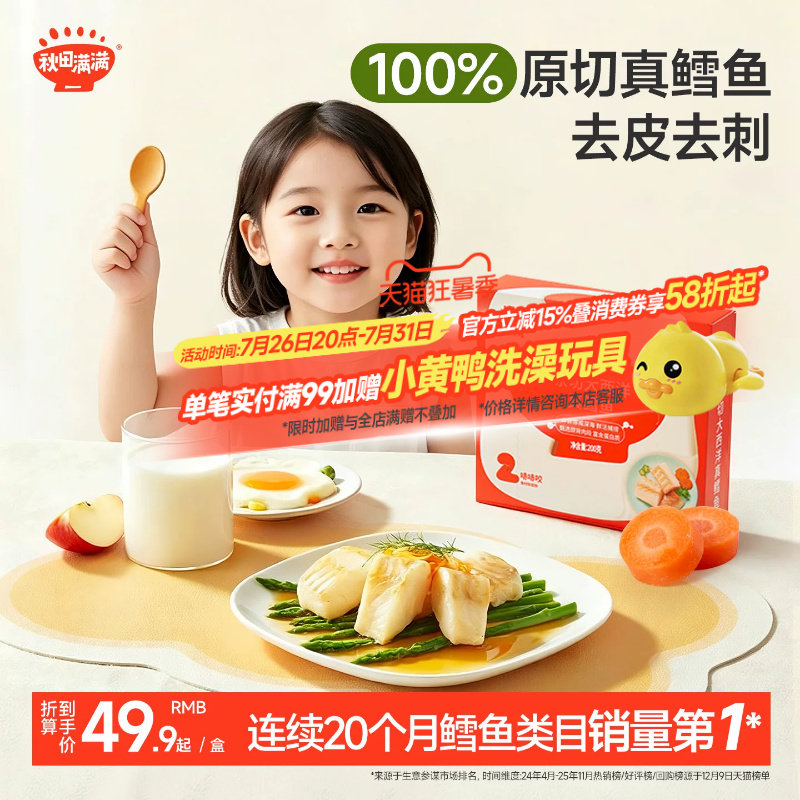 秋田满满大西洋真鳕鱼新鲜冷冻中段深海鳕鱼块，送婴幼儿辅食谱 - 实物图