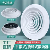 塑料ABS圆形散流器旋转式 新风口通风口中央空调华旗风口 扩散式