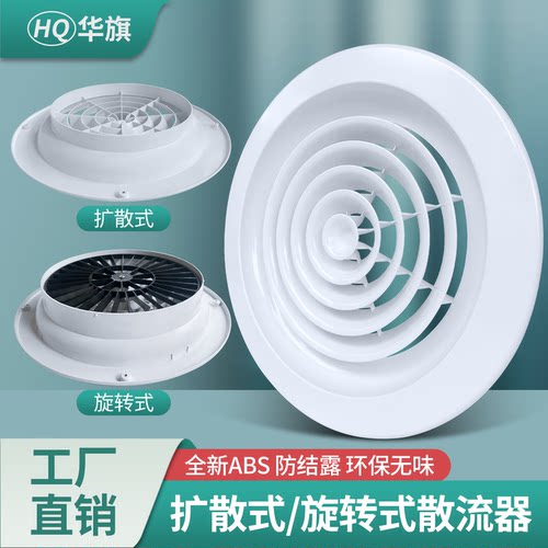华旗塑胶圆形散流器风口旋转扩散