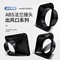 ABS方底法兰接头通风管道方变圆中央空调出风口天圆地方风道变圆