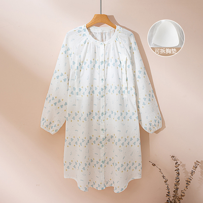 纱布月子服夏季薄款产后双层纯棉喂奶家居服哺乳孕妇睡衣女春秋 — 5