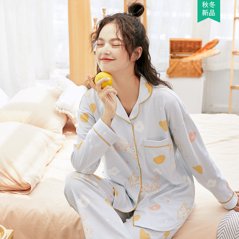 咕羊羊月子服春秋冬季纯棉孕妇产后时尚哺乳睡衣10月份产妇出院服