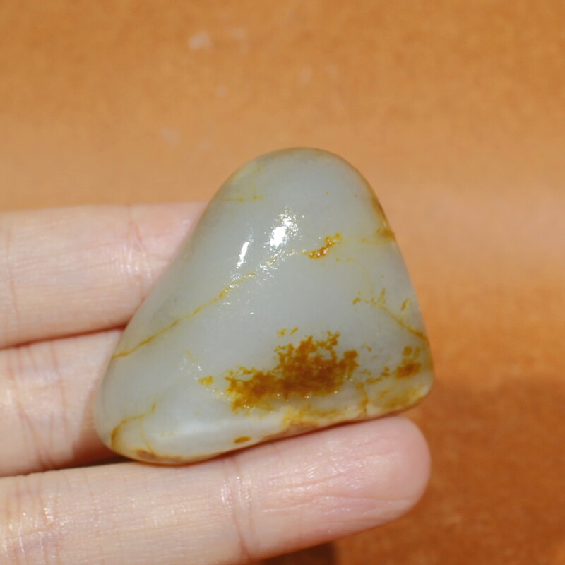 和田玉籽料原石青白玉真皮原籽