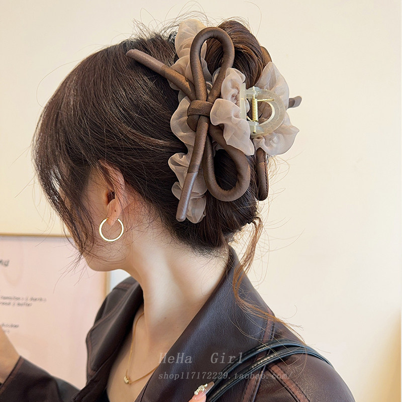 网纱蝴蝶结发夹抓夹女高级感2025新款鲨鱼夹春夏后脑勺发夹女头饰,饰品/流行首饰/时尚饰品新,发饰,淘宝优惠券,粉丝福利购,淘宝优惠卷