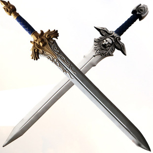 魔兽部落联盟霜之哀伤剑 道具金狮子剑羊头盾牌PU Swords 武器