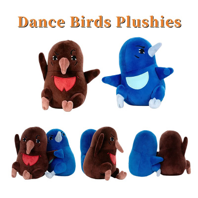 跨境新款Dance Birds Plushies查克和查理跳舞的小鸟毛绒玩偶可爱