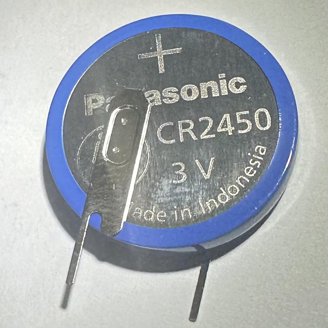 耐高温纽扣电池CR2450HR汽车胎压传感器3v带焊脚CR2450/1VS1立式