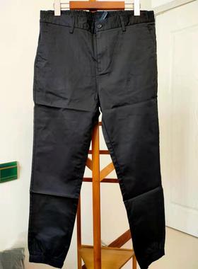 美家清仓休闲裤男士春秋黑色舒适长裤休闲弹力收脚束脚慢跑裤裤