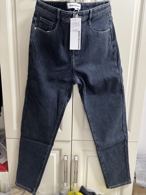 美斯特男牛仔裤子秋冬弹力锥形加绒加厚保暖牛仔长裤休闲水洗裤