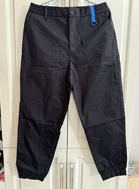 国货美家男春秋纯棉黑色束脚工装多袋男裤休闲宽松舒适工装男裤