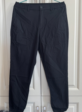 国货美家男休闲裤春季薄款新款束脚运动裤舒适弹力黑色慢跑裤子