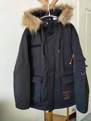 中华美家棉服仿羊羔绒中长外套