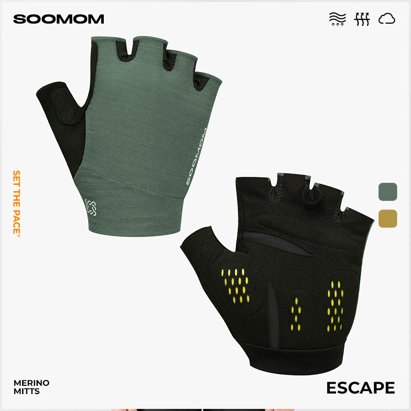 SOOMOM美利奴羊毛短指骑行手套图片