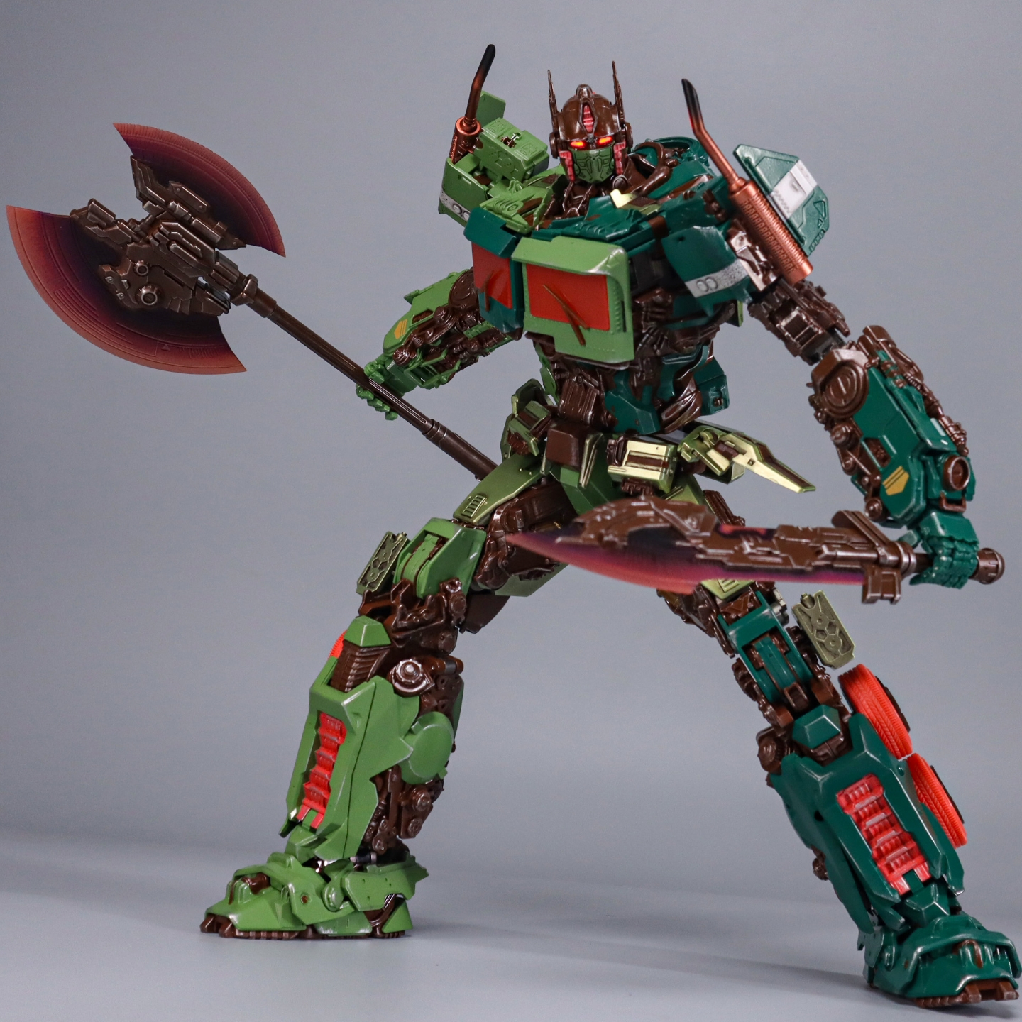 MM01G绿色擎天外传柱变形玩具