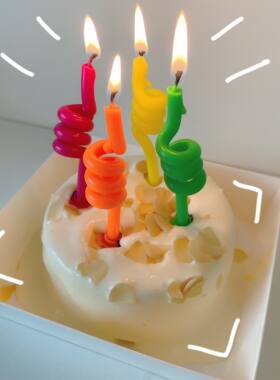 ins风果冻色大螺旋扭扭生日蜡烛