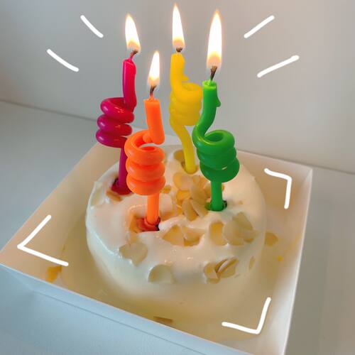 ins风果冻色大螺旋扭扭生日蜡烛