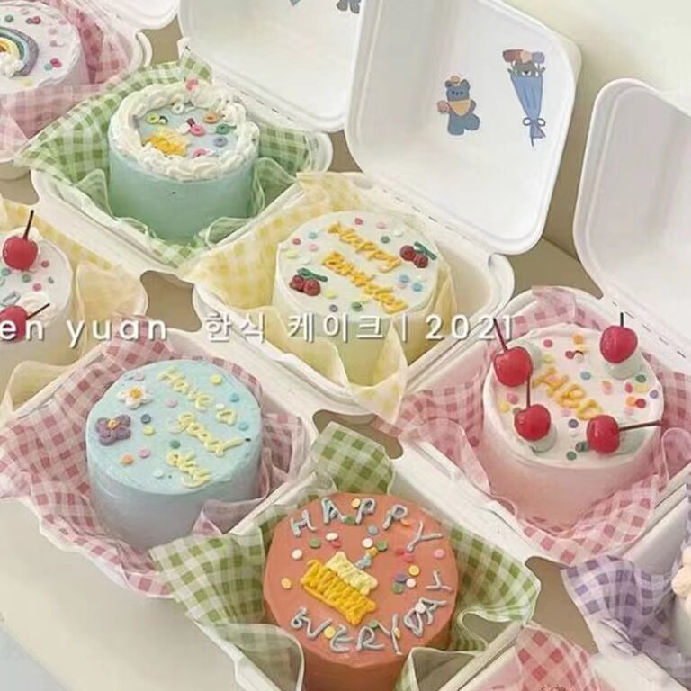 夏季网红春游蛋糕纸韩国格子复古油纸水果草莓三文治简餐便当盒纸