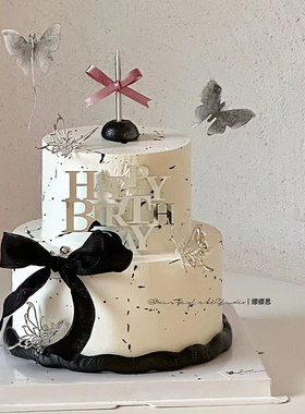 糯米纸蝴蝶小仙女蛋糕装饰 威化纸糯米纸蝴蝶女生生日蛋糕插件