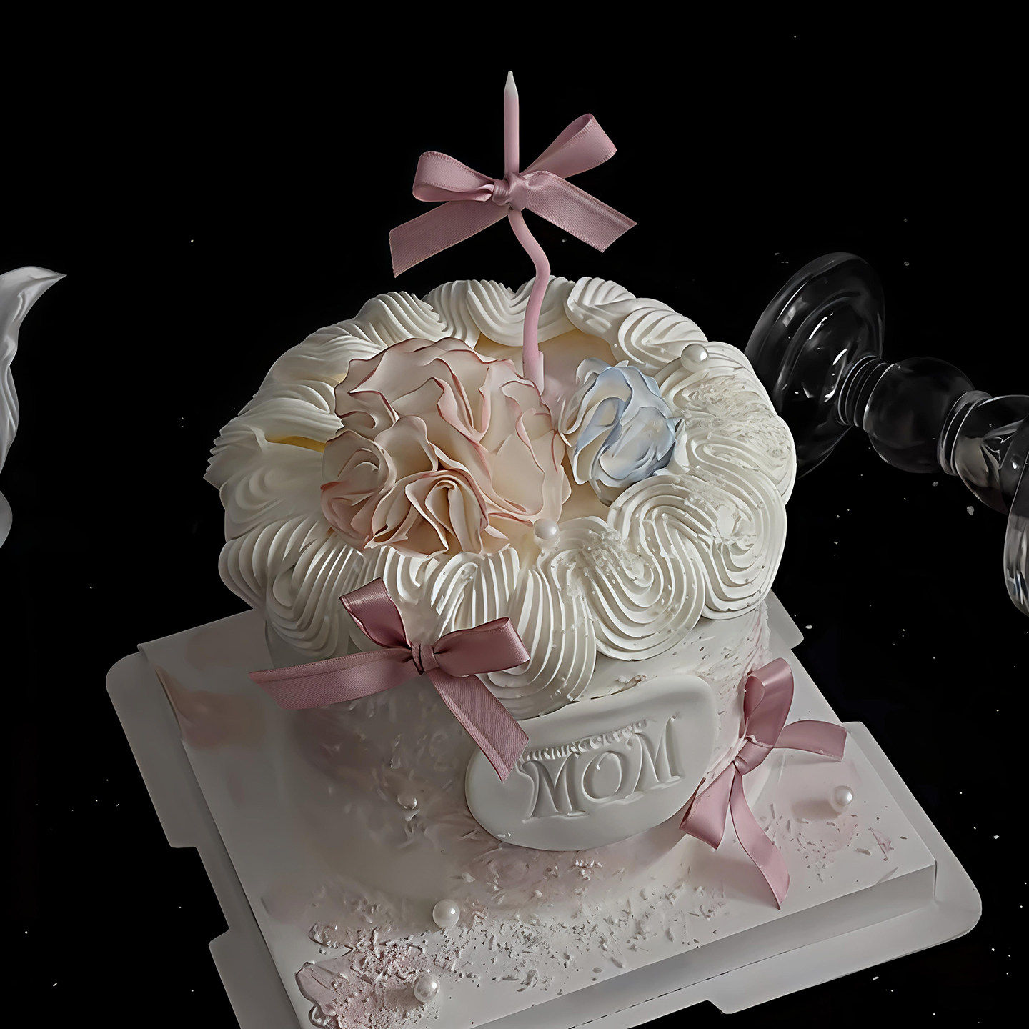 网红翻糖蛋糕装饰母亲节mom硅胶透明印章翻糖刻字妈妈模具烘焙